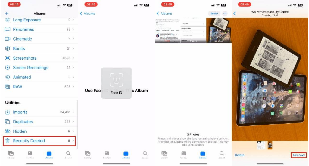 梅列苹果14维修分享 iPhone14 上恢复已删除的照片 